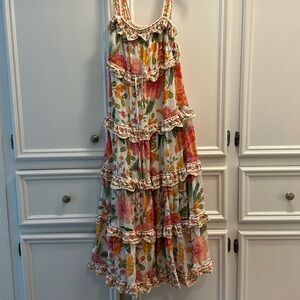 Farm Rio Macaw Bloom Floral Long Dress